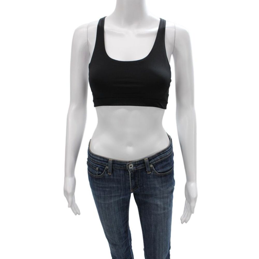 Lululemon Womens Spandex Racer Back Sports Bra Black Size XS